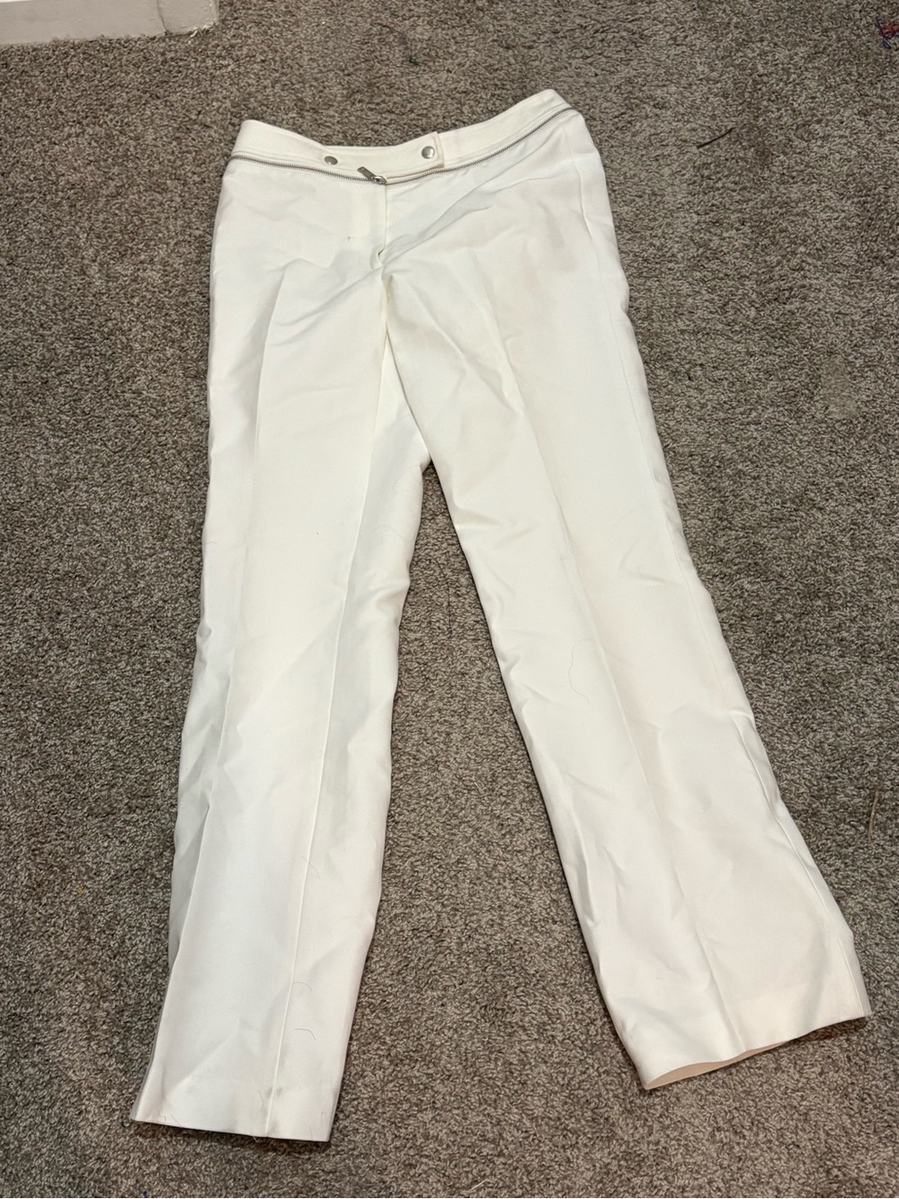 Michael Kors White Straight-Leg Dress Trousers